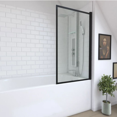 Pare baignoire rabattable 75x130cm - Finition Noir Mat - DARK CONTOURING SCREEN Aurlane - FAC602