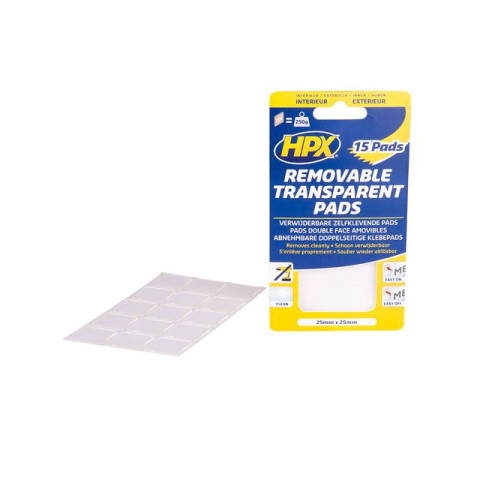 Pastilles auto-adhésives HPX transparentes enlevables sans résidu de colle - HT2525