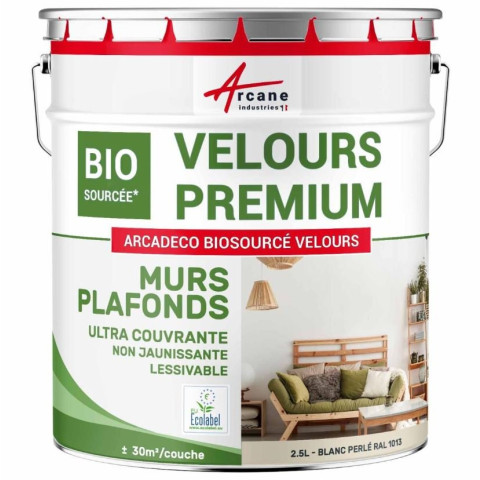 Peinture velours mur et plafond : ARCADÉCO BIOSOURCÉ - Couleur et contenance au choix