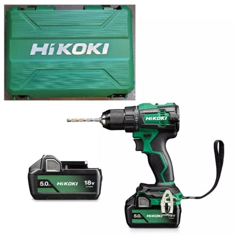 Perceuse à percussion 18V - HIKOKI - 2 batteries 18 V 5 Ah BSL1850MA + coffret - DV18DEWJZ