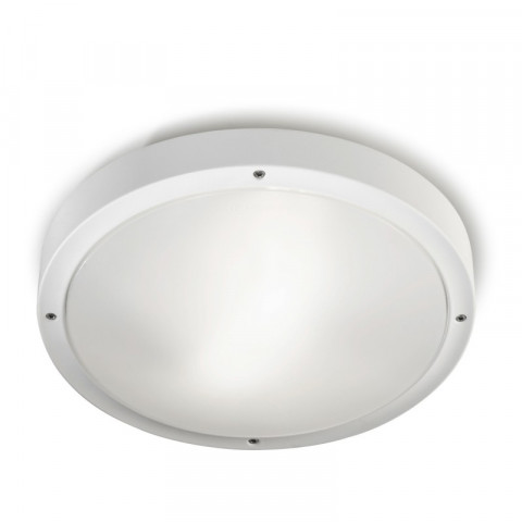 Plafonnier e27 opal, plastique et polycarbonate, blanc