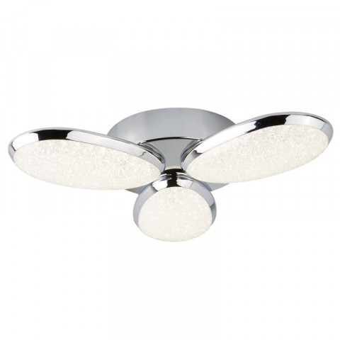 Plafonnier lori 44 cm, en chrome et verre
