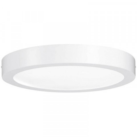 Plafonnier lunar led rond saillie 300mm 17w 230v blanc mat alu