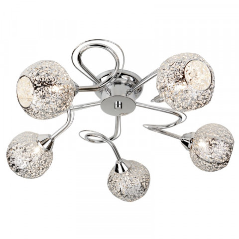 Plafonnier souk, chrome, 5 ampoules