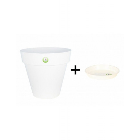 Pot et soucoupe soleilla diametre 20cm h18cm - riviera - Coloris au choix