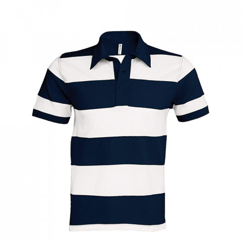 Polo rugby rayé manches courtes kariban 100% coton - Couleur et taille au choix