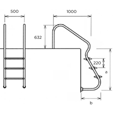 Échelle Facile Accès 3 marches Électropolie FLEXINOX - 87252010