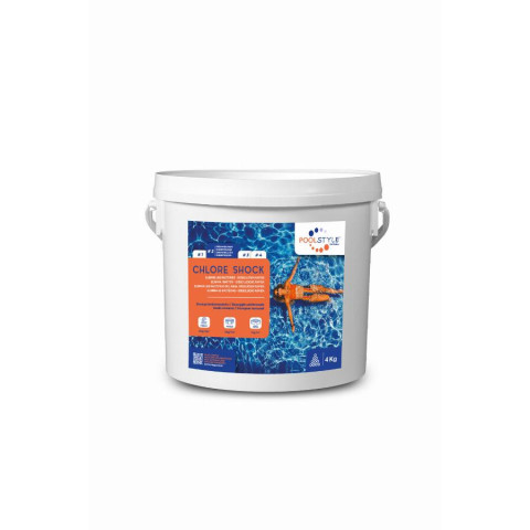 Seau de 4kg de Chlore long granulés 250 g C/4 P/72 POOLSTYLE - PSL-500-0005