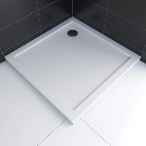 Receveur de douche à poser extra plat en acrylique blanc carré 70x70cm - bac de douche WHITENESS 70 Aurlane - FAC370