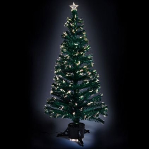 Sapin artificiel fibre optique vert 90cm avec cimier malocash