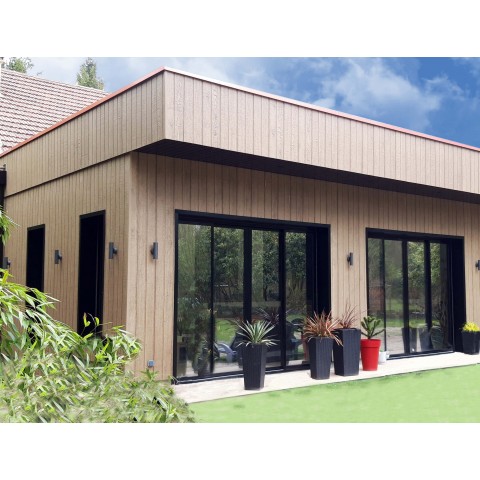 scb lame de bardage fibres de bois canexel profil ultra plank pose par emboitement vertical paquet de 4 lames distriartisan