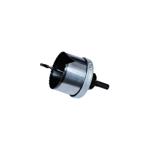 Scie cloche + Mandrin/Foret - D. 68 mm Ht. 40 mm - pour bois, plâtre - LEMAN - 50067