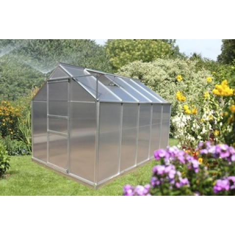 Serre jardin structure aluminium panneaux polycarbonate 4 mm 6,03 m2, habsr1931j
