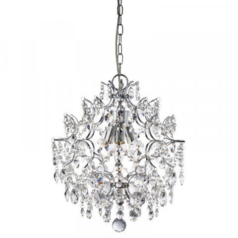 Suspension 3 ampoules harrietta, en chrome et cristal
