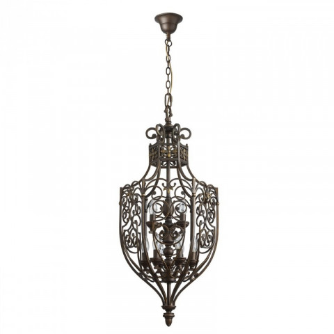Suspension marron country 9 ampoules 210 cm