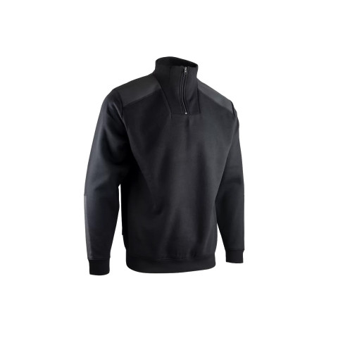 Sweat BERLIN col camionneur bicolore noir-gris - LMA - 8090 T7 T3XL
