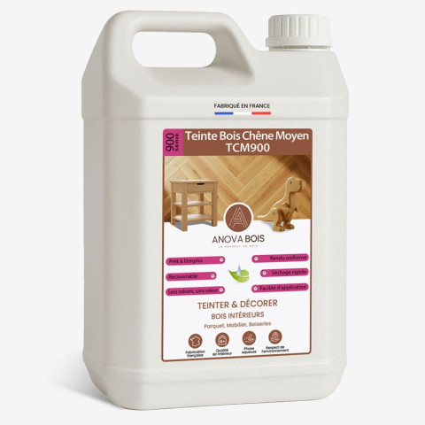 Teinte Bois Chêne Moyen TCM900 - Rénovation parquets et meubles AnovaBois - Conditionnement au choix