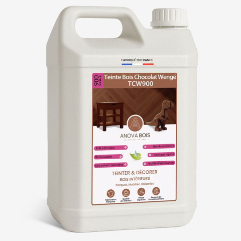 Teinte Bois Chocolat Wengé TCW900 - Rénovation parquets et meubles AnovaBois - Conditionnement au choix