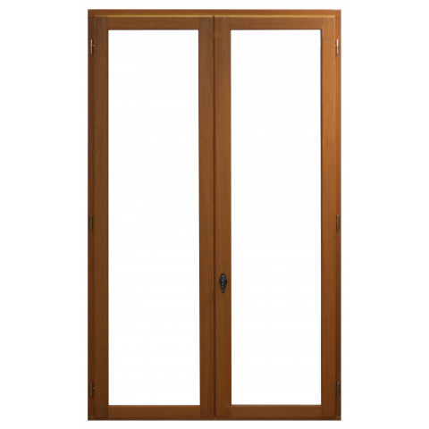 Fenêtre 2 vantaux en bois exotique - hauteur 175 x largeur 110 (cotes tableau)