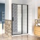 Porte de douche pivotante noir mat en verre anticalcaire installation en niche - Dimensions au choix