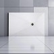 Receveur de douche extra plat blanc antidérapant avec grille en abs - Forme et dimensions au choix Rectangulaire
