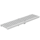 Caniveaux extérieur en 1m avec grille à fentes longitudinales en plastique recyclé grises decoline - largeur utile 10cm – passage piéton 