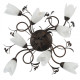 Plafonnier marron country 8 ampoules 24 cm