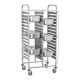 Chariot de transport cuisine 30 bacs gn professionnel robuste en acier inoxydable 