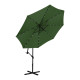 Parasol déporté avec led - rond - diamètre 300 cm - inclinable - Couleur au choix Vert