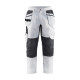 Pantalon Peintre +stretch avec poches flottantes Blanc/Gris-Foncé 10961330 - Taille au choix