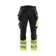 Pantalon stretch 4D haute-visibilité avec poches flottantes détachables 11251648 - Couleur et taille au choix Noir-jaune fluo