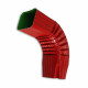 Coude frontal 75° pour gouttière aluminium 60 x 80 mm coloris au choix Rouge-Carmin