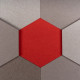 Panneau acoustique mural et plafond (décoratif design) - Epaisseur 12mm - Hexagone rouge