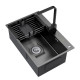 Evier de cuisine simple en inox noir -60 x 45 cm 