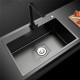 Evier de cuisine simple en inox noir -60 x 45 cm