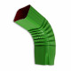 Coude frontal 75° pour gouttière aluminium 60 x 80 mm coloris au choix Vert-Mousse