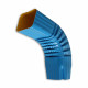 Coude frontal 75° pour gouttière aluminium 60 x 80 mm coloris au choix Bleu-Azur
