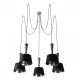 Suspension chromée megapolis 5 ampoules 240 cm