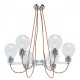 Suspension chromée loft 6 ampoules 72 cm