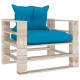 Canapé palette de jardin avec coussins bois de pin - Couleur au choix Bleu