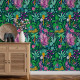 Papier peint jungle tropicale avec des singes et des tigres - TIGER++ 