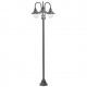 Lampadaire de jardin E27 220 cm Aluminium 3 lanternes - Couleur au choix Bronze