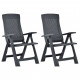 Chaises inclinables de jardin 2 pcs plastique - Couleur au choix Anthracite