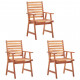 Chaises de salle à manger d'extérieur bois d'acacia massif - Nombre de chaises au choix 
