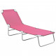 Chaise longue pliable acier et tissu - Couleur au choix Rose