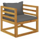 Chaise de jardin avec coussins bois d'acacia massif - Couleur au choix Gris-foncé