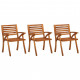 Chaises de jardin bois d'acacia solide - Nombre de chaises au choix 3 places