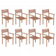 Chaises de jardin empilables bois de teck solide - Nombre de chaises au choix 8 places