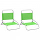 Chaises de plage pliables en tissu 2 pièces - Couleur au choix Vert