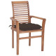 Chaises à dîner avec coussins anthracite teck solide - Couleur des coussins et nombre de chaises au choix Taupe